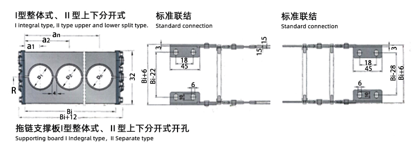 TL I、II型鋼制拖鏈上下分開式圖片